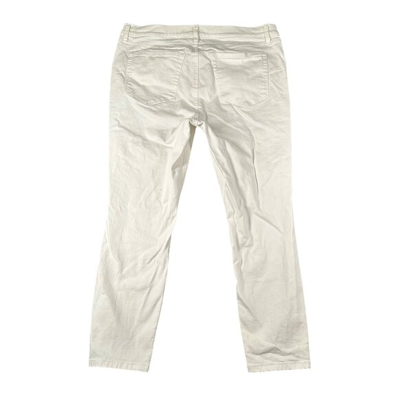 Loft Outlet Womens 12P White Skinny Ankle Cropped Cotton Blend Jeans - Picture 10 of 12